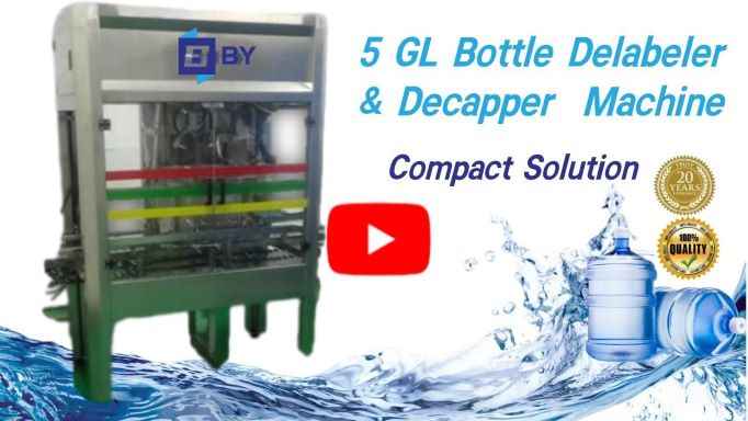 Automatic 5 Gallon / 19 liter Bottle Delabeller & Decapper Machine